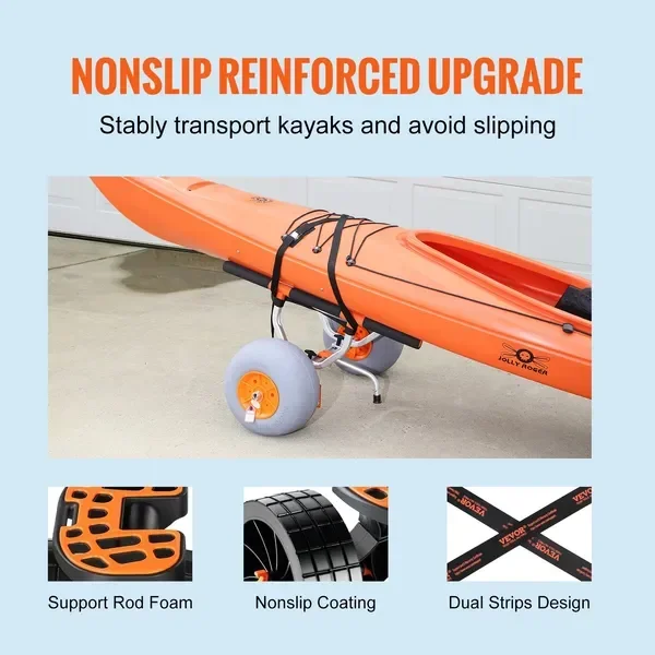 ヘビーデューティーカヤックカート、折りたたみ式カヌートロリー - Fishing Kayak Cart のレビューと価格